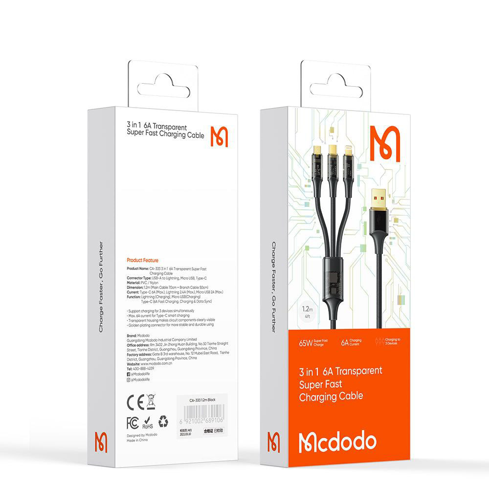 6cable-usb-to-lightning-typeC-microUSB-mcdodo-CA-3330-pitopar-com