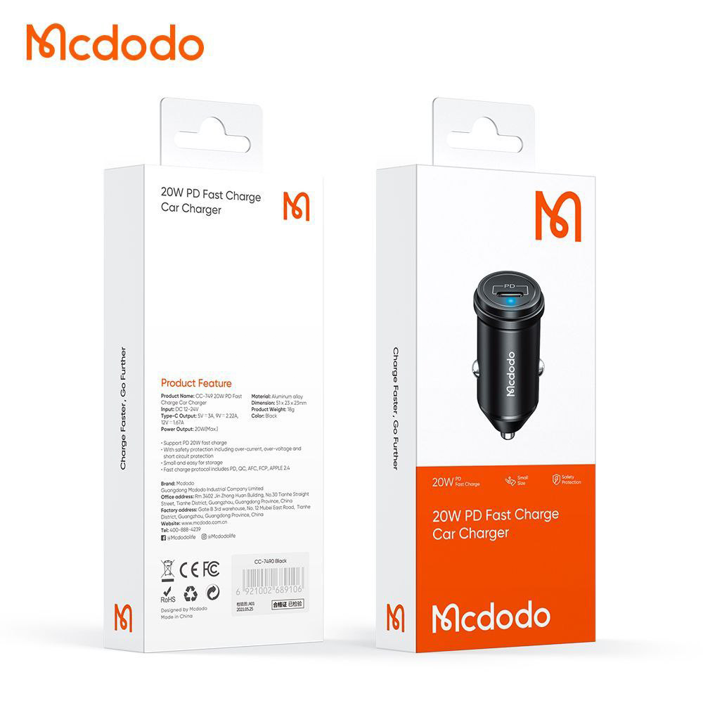 7car-charger-fandaki-mcdodo-30w-usbC-CC-7491-pitopar-com