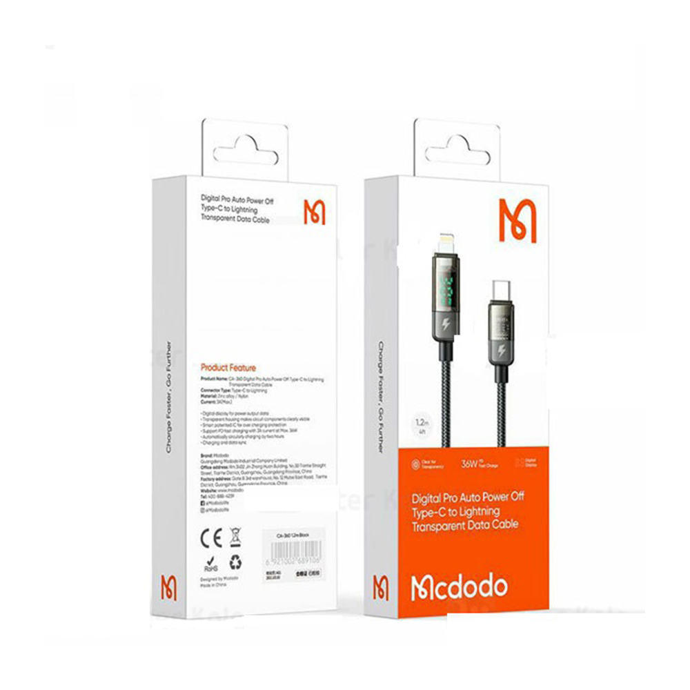 2cable-mcdodo-typeC-to-lightning-CA-3600-pitopar-com