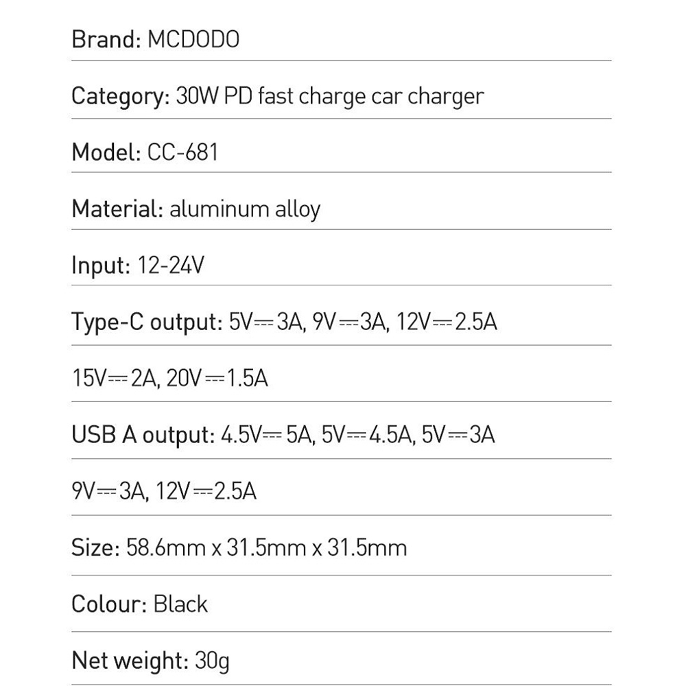 2car-charger-mcdodo-30w-5A-CC-6810-pitopar-com