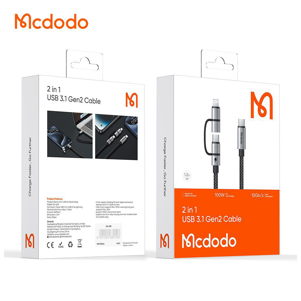 4cable-mcdodo-typeC-to-typeC-and-lightning-CA-0450-pitopar-com