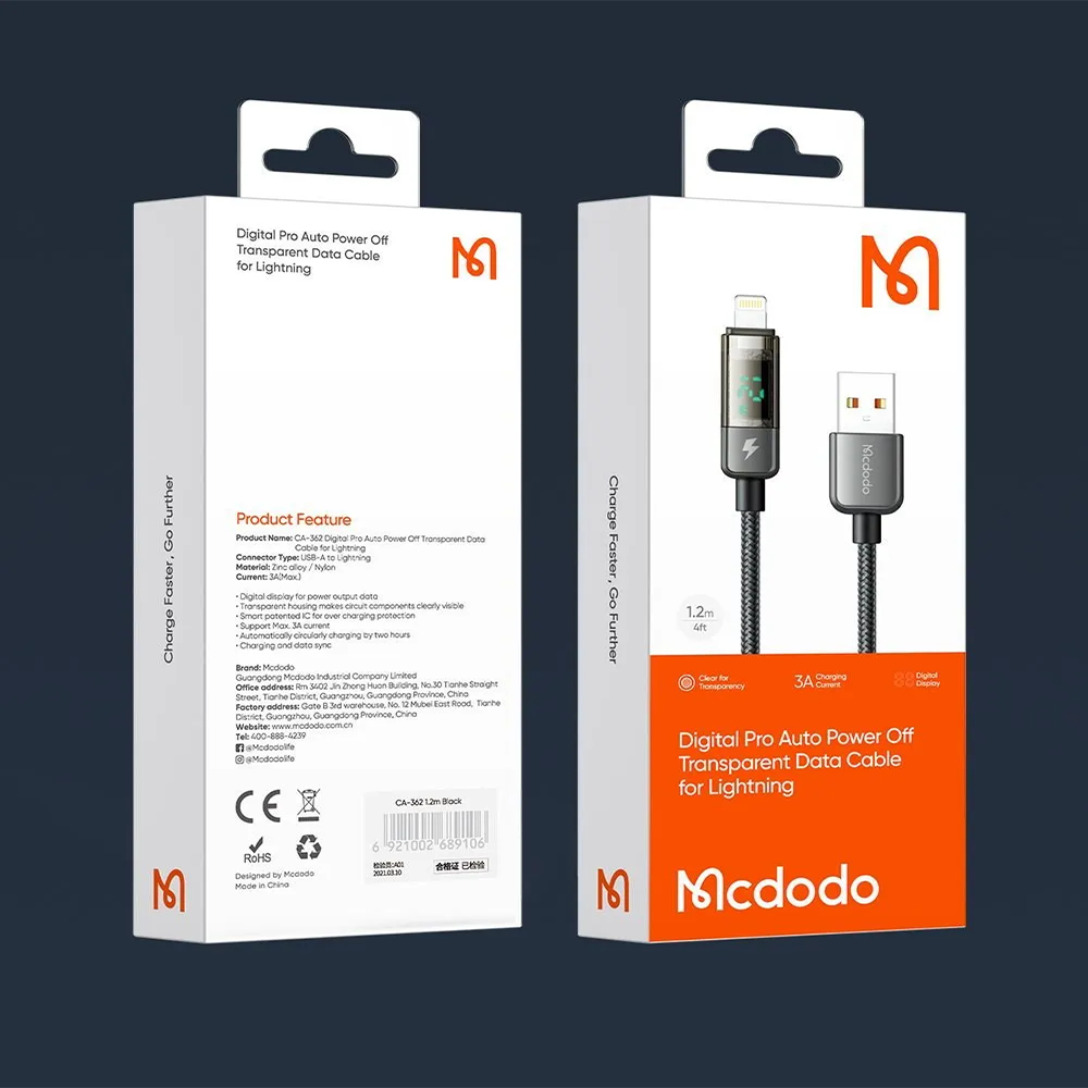 cable-mcdodo-USB-to-lightning-CA-3620-pitopar-com